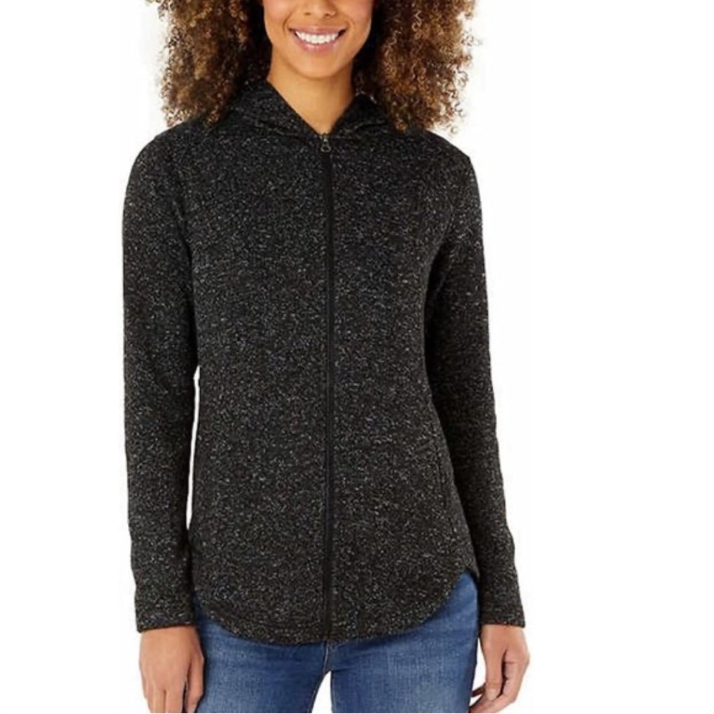 Eddie Bauer Charcoal Full Fleece Zip-Up Outdoor Fall Winter Hoodie Jacket